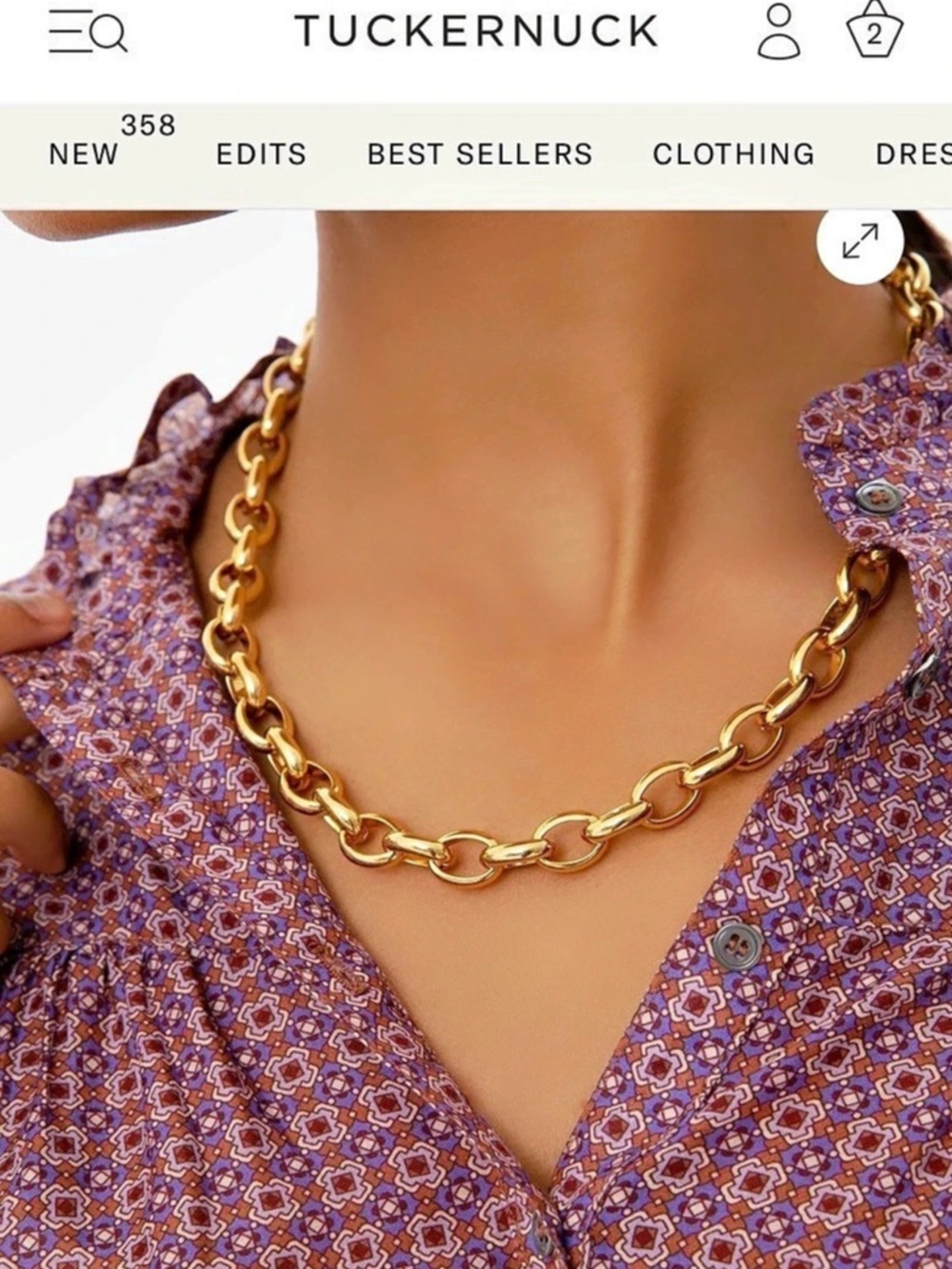 Tuckernuck Gold-Tone Chain Necklace Like New